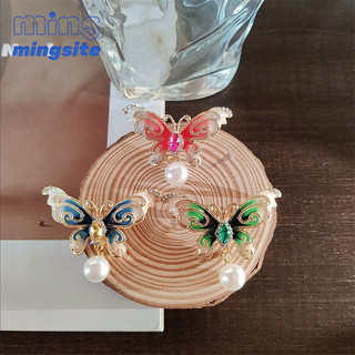 Pearl Butterfly Trâm cài áo cho phụ nữ Tính khí cao cấp và chống chói V-Neck Inlay Phụ kiện Trâm cài áo