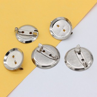 Set 10 cái - Ghim cài áo tròn kim loại không rỉ màu bạc nhiều kích cỡ