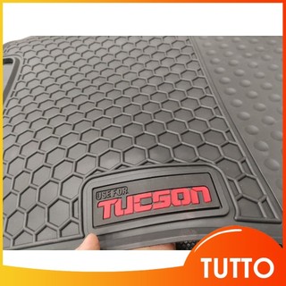 Hcm_thảm lót sàn cao su đúc xe tucson 2016 2017 2018 2019 2020 2021 màu đen chữ đỏ - tutto