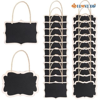 5 / 7 Cái Bảng Phấn Gỗ Mini Di Động - Bảng Treo Tin Nhắn Màu Đen Hai Mặt - Bảng Nhãn Tiệc Cưới Sinh Nhật