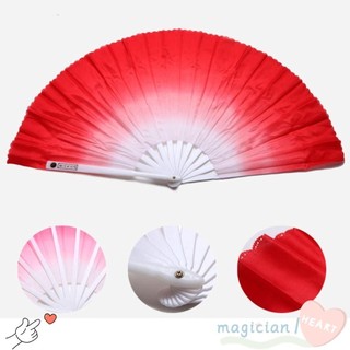 Quạt múa bụng magician1 bằng lụa đỏ lụa màu xanh dương / vàng / xanh lá / xanh lá