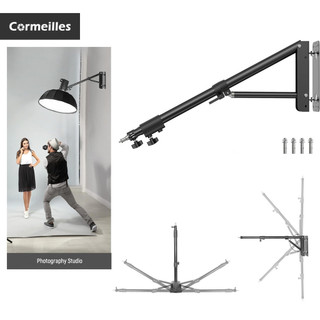Giá đỡ đèn vòng - Giá đỡ tường tam giác Boom Arm Giá đỡ tường Tirpod Hỗ trợ 180°Xoay linh hoạt cho đèn Video Studio, Monolight, Chụp ảnh, Softbox, Reflector