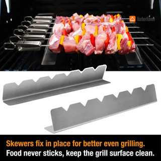 2 Giá đỡ xiên Kebabs Hình chữ V 6 khe Dụng cụ bằng thép không gỉ cấp thực phẩm Bộ giá đỡ xiên nướng thịt nướng có thể tái sử dụng Phụ kiện BBQ