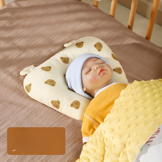Gối nằm cotton định hình đầu bé sơ sinh chống bẹp đầu 0-12 tháng tuổi