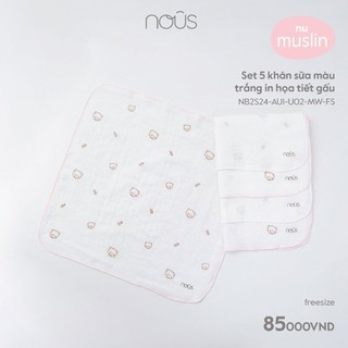 Nous Set 5 khăn sữa bamboo cho bé AW2023