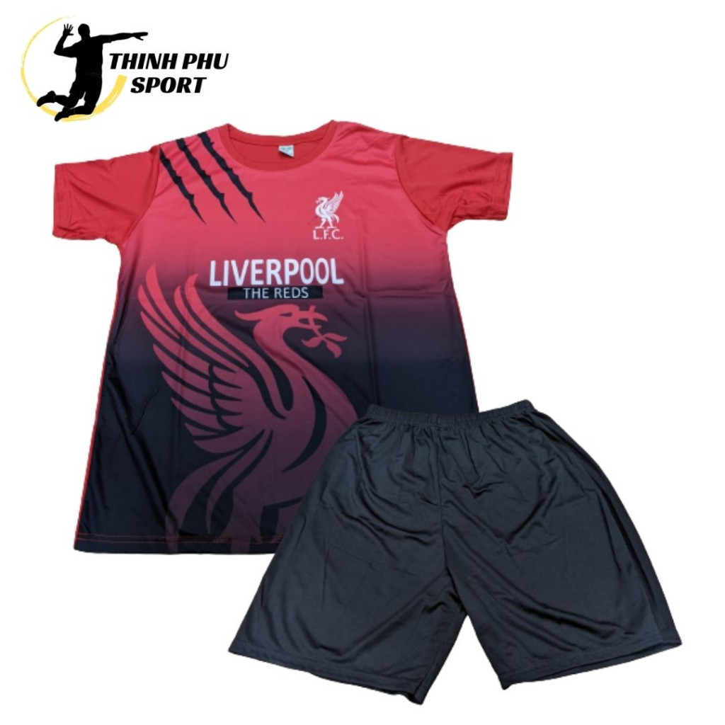 Đồ Đá Banh mẫu mới nhất 2023/2024 , Quần Áo câu lạc bộ Liverpool thun lạnh mát mẻ cao cấp Logo In ( 