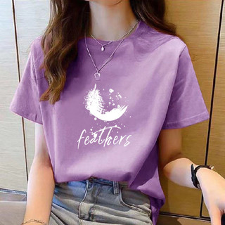 Áo thun hàn quốc dành cho nữ mùa hè hàng đầu ngắn tay áo thun nữ quần áo nữ cổ tròn dáng rộng áo thun in hình áo thun 大