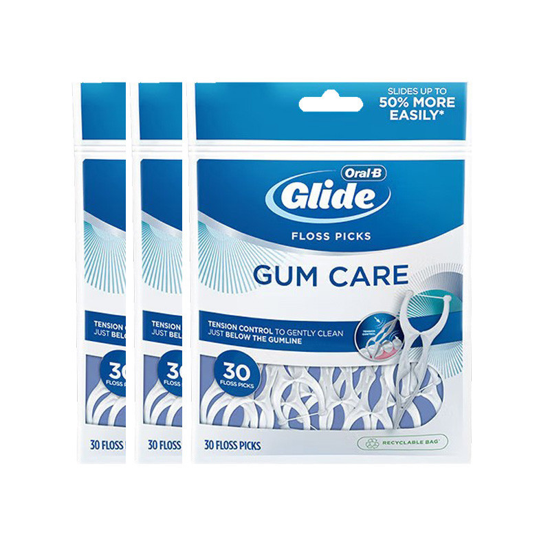 Oral B Glide Floss Picks Chăm sóc nướu răng Hình chữ Y 3D Floss Tăm sạch răng Nha khoa Floss 30 chiế
