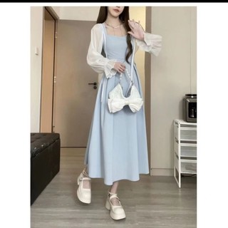 Váy 2 dây Váy trễ vai Váy đi biển Váy cottagecore Đầm dài Váy dài đeo chéo kiểu Pháp cổ điển dành cho nữ Váy không tay mùa hè mùa hè