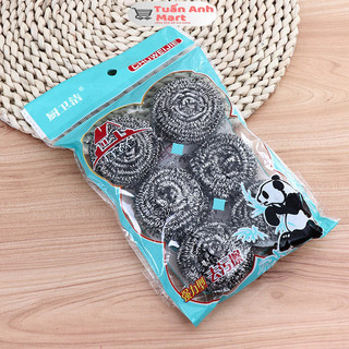 Set 6 Búi Sắt Cọ Xoong Nồi,  chất liêu thép không gỉ Tiện Dụng