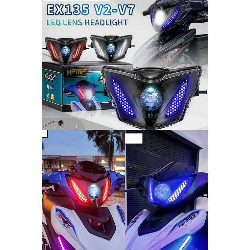 Đèn Pha LED EX 135 V2 ~ V7 EX 135 LC135 V2 V3 V4 V5 V6 V7 H4 Exciter 135 Yamaha