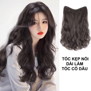 Tóc giả nối dài cho cô dâu dáng xoăn có thể sử dụng nhiệt, làm dày và phồng tóc, không gây nặng đầu
