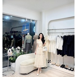 [ảnh thật] Váy ren hoa dáng dài