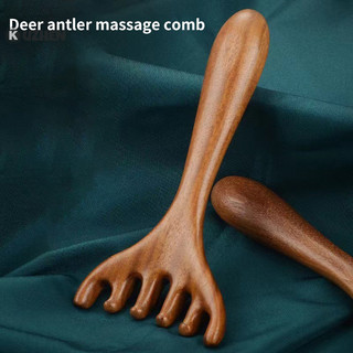 Kuzhen Răng Rộng Tự Nhiên Tay Cầm Dài Lược Kinh Tuyến Massage Chống Tĩnh Điện Đầu Sáu Móng Vuốt Massage Thúc Đẩy Lưu Thông Máu HOT