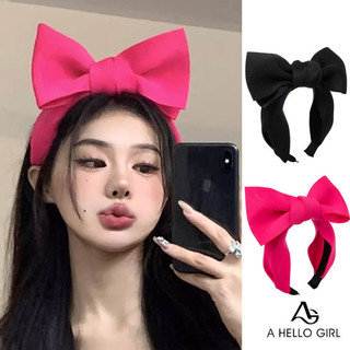 Ahellogirl hoa hồng đỏ pháp nơ lớn rộng vành băng đô phụ kiện tóc thời trang dễ thương băng đô phụ kiện