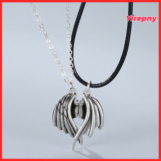 Yirepny 1 Cặp Vòng Cổ Phù Hợp Với ic Angel Wing Sáng Tạo Tất Cả Trận Đấu Cặp Đôi Mặt Dây Chuyền Làm Quà Tặng