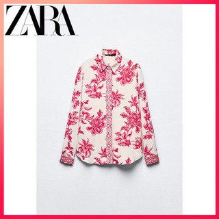 Zara 24 Mùa Hè Hàng Mới Về Quần Áo Nữ In Hoa Dài Tay Ve Áo Sơ Mi