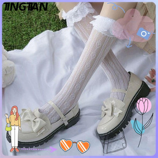 Vớ cao cổ phối ren hoa co giãn phong cách lolita ngọt ngào dành cho nữ