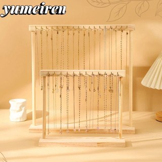 Giá sưu tập trang sức YUMEIREN, Giá đỡ dây chuyền có thể tháo rời bằng gỗ nguyên khối, 12 móc Bảng trưng bày vòng tay lớn Thiết lập quầy hàng