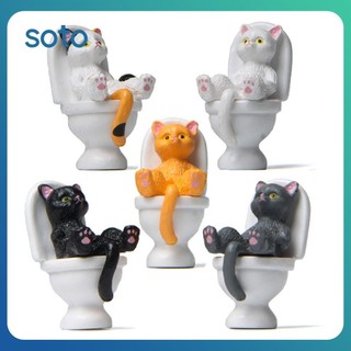♫ mô hình mèo ngộ nghĩnh mô phỏng biểu cảm sinh động phụ kiện trang trí nhà vệ sinh đồ mô hình động vật mèo thu nhỏ cho trẻ em