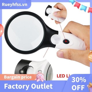 3 Đèn LED 45X Kính lúp cầm tay Đọc sách Kính lúp Ống kính trang sức Loupe