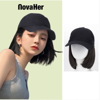  Mũ Lưỡi Trai Phối Tóc Giả Tự Nhiên - Phụ Kiện Tóc Đa Năng Che Khuyết Điểm Cho Nữ NovaHer 