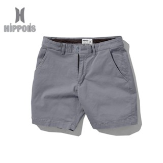 Quần Kaki nam Hipppolis short ngắn màu xám, chất liệu vải co giãn cao cấp đi chơi, đi biển