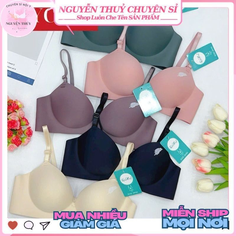 Set 3 Áo Su Đúc Đệm Bàn Tay Hoạ Lông Vũ, Siêu Nâng Đẩy, Tạo Rãnh, 4,5cm Không Gọng, Chống Rách, Êm M
