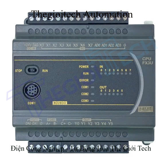 Board mạch PLC ES FX3U 14MT 8 input 6 output transistor - RS232/RS485, hỗ trợ analog, xung tốc độ ca