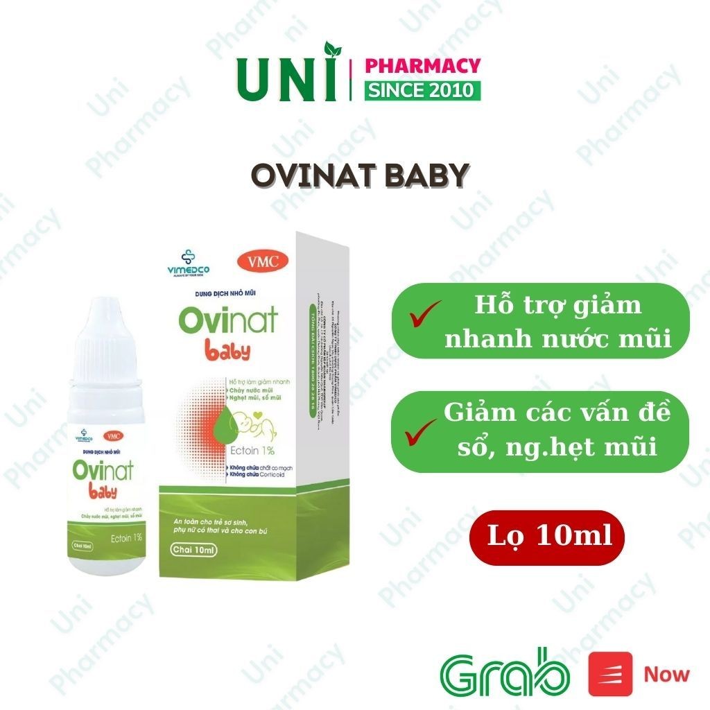 Ovinat Baby Spray Nhỏ Mũi Xịt Mũi Giảm Chảy Mũi Nghẹt Mũi Sổ Mũi Không Cortic.oid An Toàn Cho Bé
