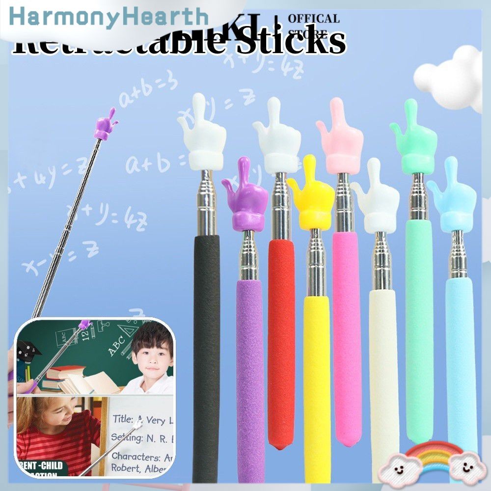 【COD】 EELHOE Telescopic Teachers Rod Finger Design Retractable Teaching Pointer Reading Guide Stick 