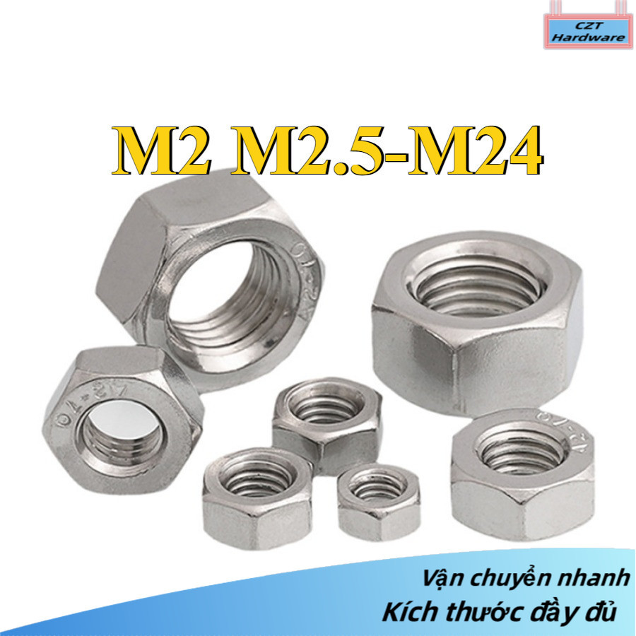 Tán Dẹp Ecu Inox 316,  Cho ốc ，loại tốt，Đai ốc inox, ốc vít M2 / M2.5-M24 (CZT-WDM-1)