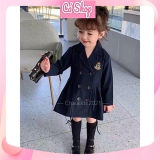 Set váy liền phong cách Hàn xẻng bé gái