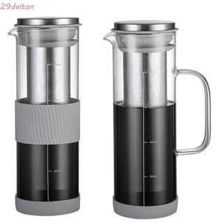 Máy pha trà đá DALTON, Nắp kín khí Máy pha cà phê bằng thép lưới mịn Máy pha cà phê pha lạnh, Nồi cà phê bền Tay cầm dung tích lớn Nước ép bình thủy tinh cà phê