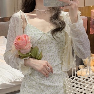 Phụ nữ ren dài tay cardigan chống nắng đầu mùa hè siêu mỏng mát mẻ