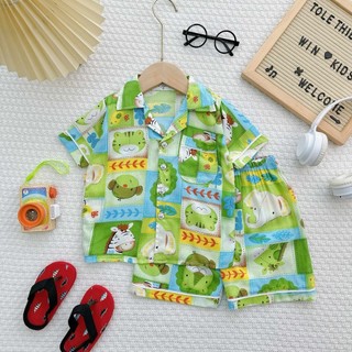 Bộ tole lanh bé trai quần đùi pijama