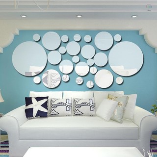 Hilivn) 26 Cái / bộ Acrylic Chấm Bi Dán Gương Tường Phòng Ngủ Nhà Bếp Phòng Tắm Dính Decal Trang Trí Tiệc Nhà Trang Trí Nghệ Thuật Bức Tranh Tường Dán DIY Đề Can Nghệ Thuật Decal Trang Trí Phòng