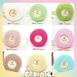Sợi cotton ruyi 0.8mm 100% cotton móc váy áo mùa hè, bikini, croptop thấm hút mồ hôi, siêu nhẹ 50g