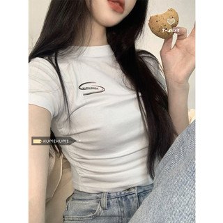 Áo thun ngắn tay mới crop top áo thun ngắn tay
