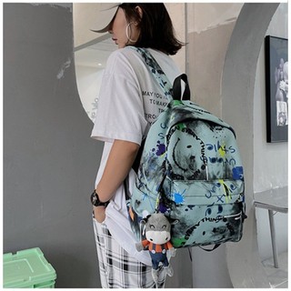 Phiên bản Hàn Quốc của túi đi học graffiti dung tích lớn túi đeo vai thời trang hệ thống Mori hopscotch túi đi học siêu mát mẻ