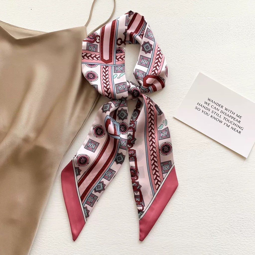 Thời Trang In Ruy Băng Khăn Nữ Dây Buộc Túi Đầu In Băng Đô Quấn Tóc Khăn Cổ Ruy Băng Khăn Cho Nữ Cô 