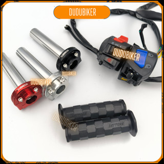 Combo cùm tăng tốc ACCOSSANTO ĐỎ VÀ bộ công tắc fz-v2, kèm bao tay daytona