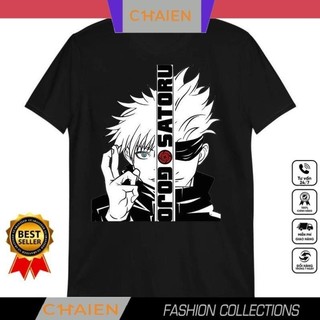 BST Áo thun đen In Hình anime Jujutsu Kaisen - Gojo Satoru  full size unisex.