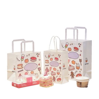 Túi quà giấy bánh kem TU34 Túi giấy trắng in hình đựng quà tặng handmade sinh nhật