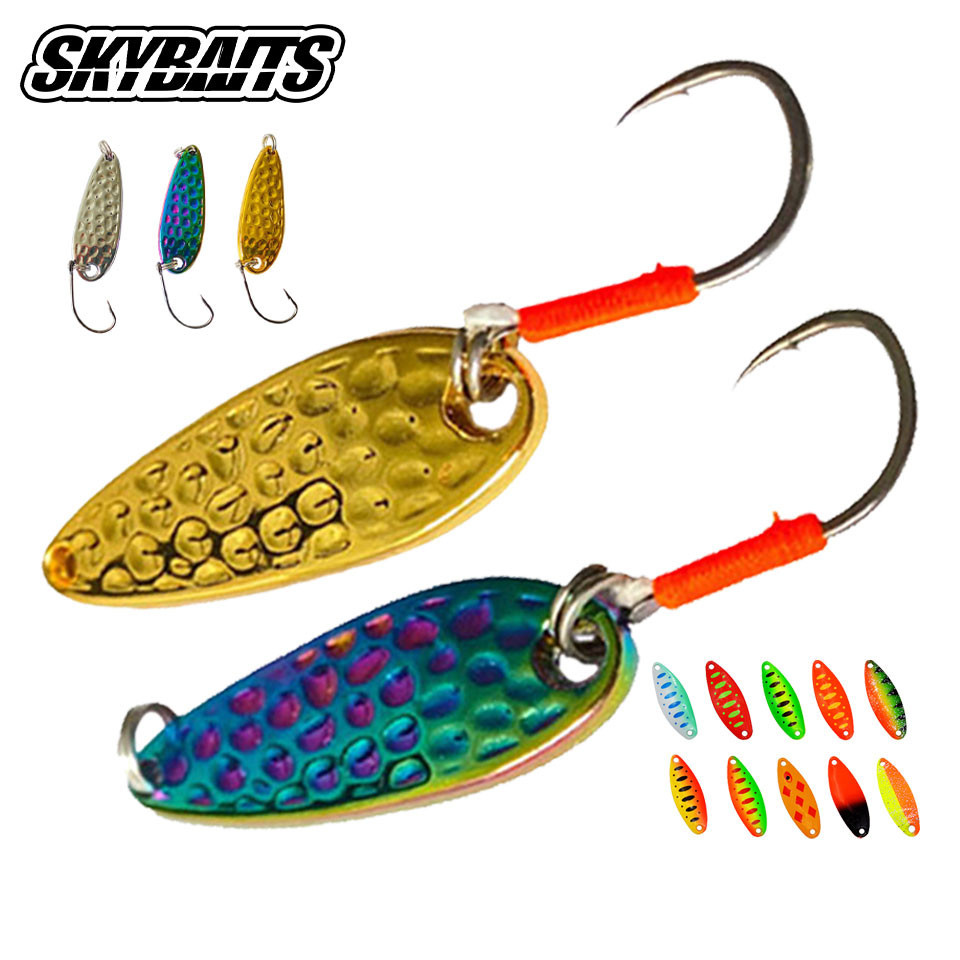Skybaits 1 Miếng 3.5g Muỗng Kim Loại Dụ Jig Sequin Wobbler Mồi Cứng Lá Liễu Cong / Vỏ Đậu Phộng Kim 