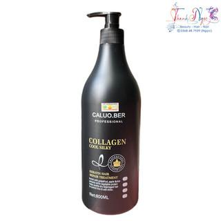 Collagen tươi hồi sinh tóc nát CALUO.BER SPA HAIR REPAIR TREATMENT KERATIN&COLLAGEN COOL SILKY 800ml - TN