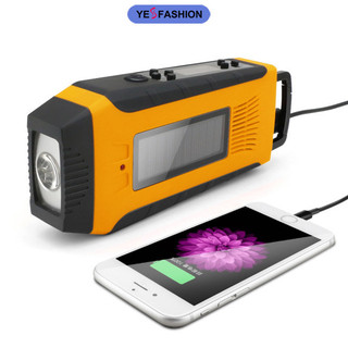 Yesfashion Đài Phát Thanh Khẩn Cấp Với Pin 2000mAh Dự Phòng Di Động Power Bank AM / FM Radio Quay Tay Sạc Năng Lượng Mặt Trời Radio
