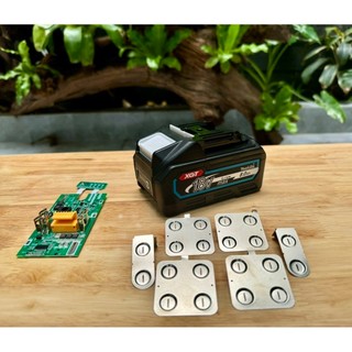 Vỏ mạch makita 5s-2p 18v 8ah cell 21700 mạch nhận 3 đường sạc zin, adapter và sạc gài. có led báo pin. lk