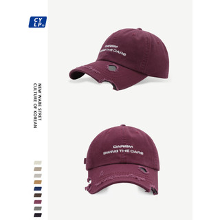 Bajia Phong Cách Đường Phố Vành Rách Hip-Hop Mũ Bóng Chày Unisex Châu Âu Mỹ Chữ Thêu Cặp Đôi Mũ