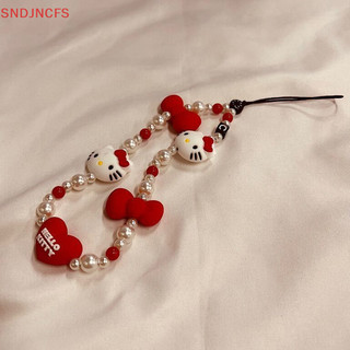 Mới Kawaii Sanrio Mặt Dây Chuyền Di Động Hello Kitty Chống Mất Dây Chìa Khóa Cổ Tay Ngắn Dây Màu Đỏ Trang Sức Móc Khóa Anime Nữ Cầm Tay Dây Xích Bán